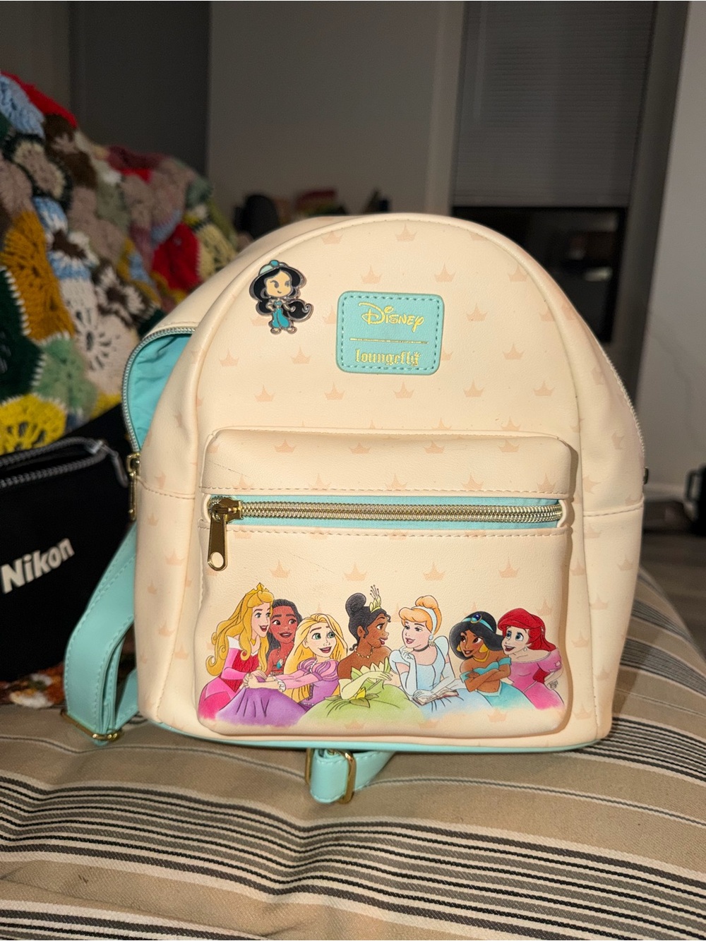 Loungefly Cream & Mint Disney Princess Mini Backpack